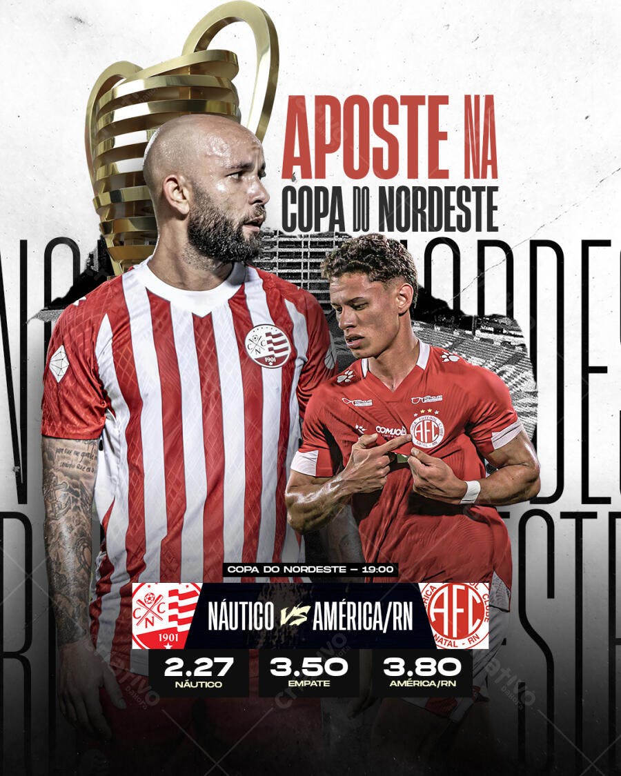 Flyer Copa do Nordeste Náutico x América/RN PSD Editável