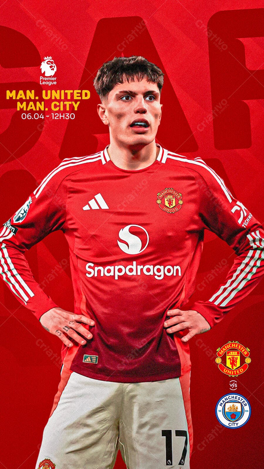Flyer Manchester United x Manchester City PSD Editável