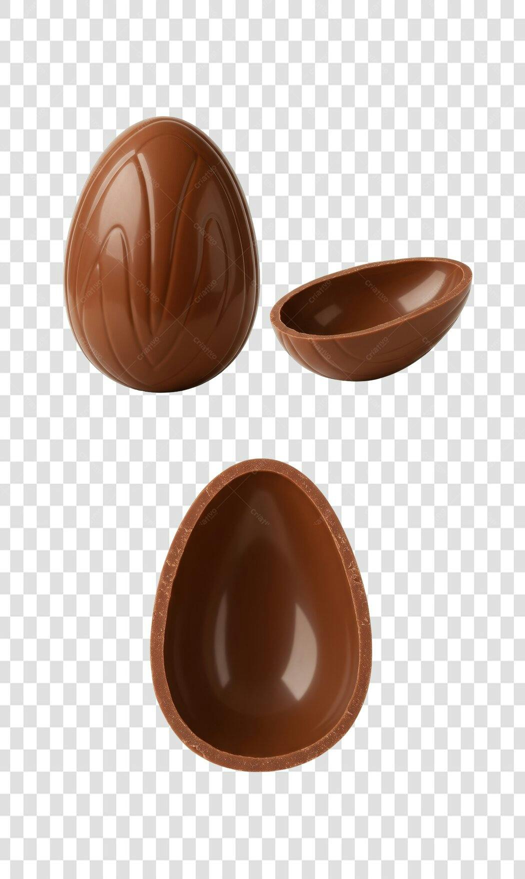Mockup Ovo de Páscoa Chocolate PNG com fundo transparente