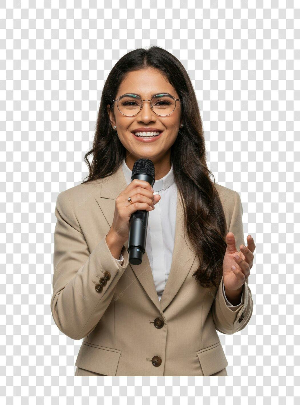 Imagem PNG palestrante mulher fundo transparente