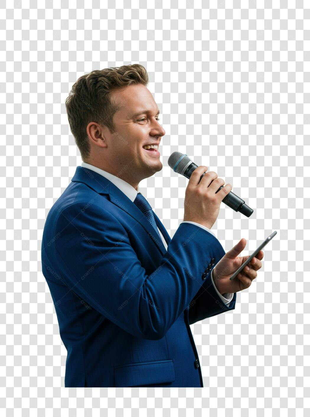 PNG Imagem Apresentador palestrando com fundo transparente