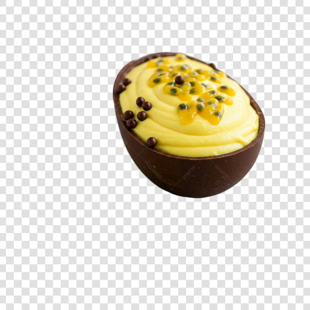 Imagem Ovo de Páscoa com Creme de Maracujá PNG com fundo transparente
