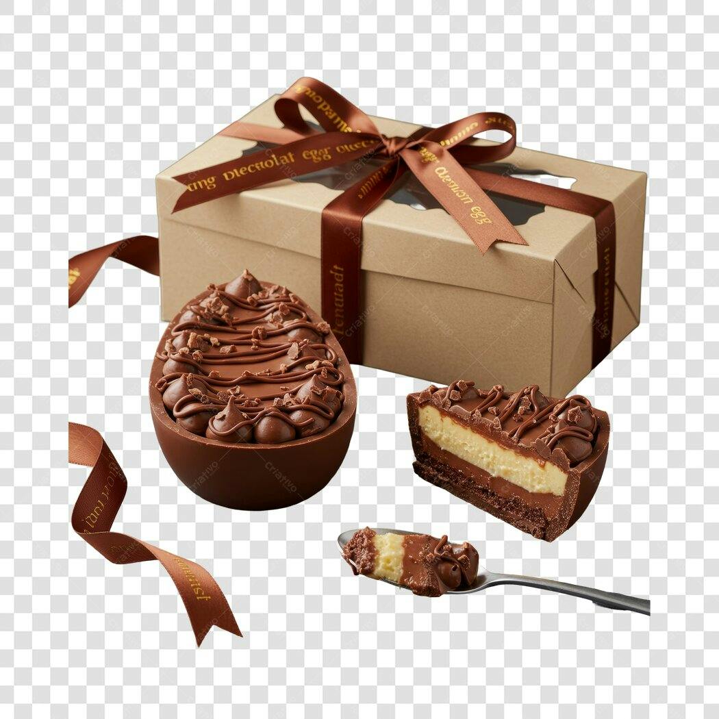 Mockup Ovo de Páscoa Chocolate PNG com fundo transparente