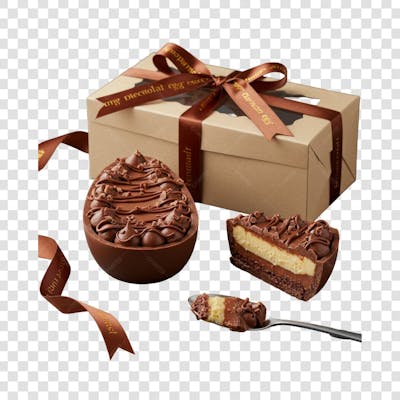 Ovo de Colher Páscoa Chocolate Doce Confeitaria encomenda composição PNG (50)