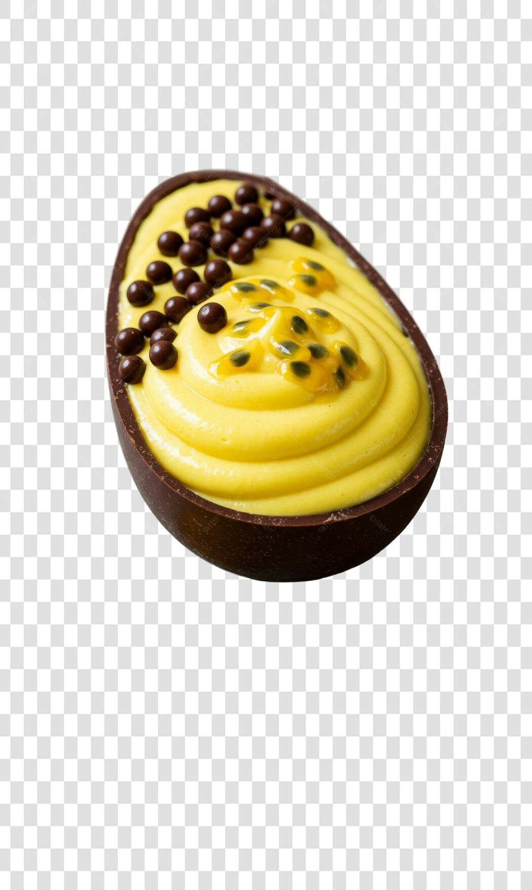 Mockup Ovo de Páscoa com sabor maracujá PNG com fundo transparente