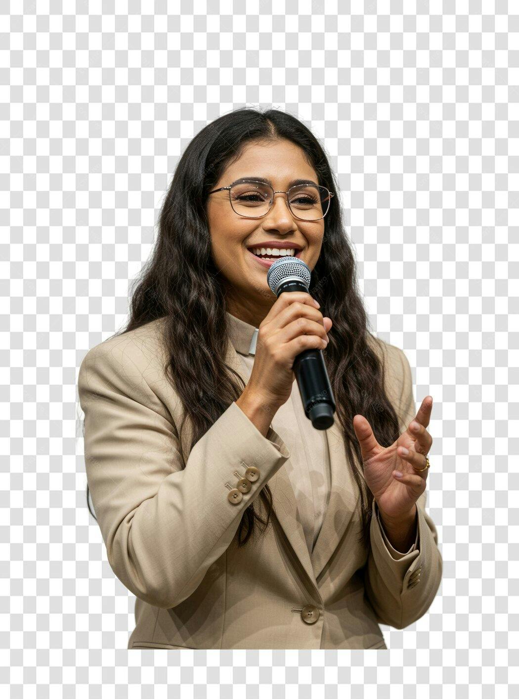 Imagem PNG palestrante mulher fundo transparente