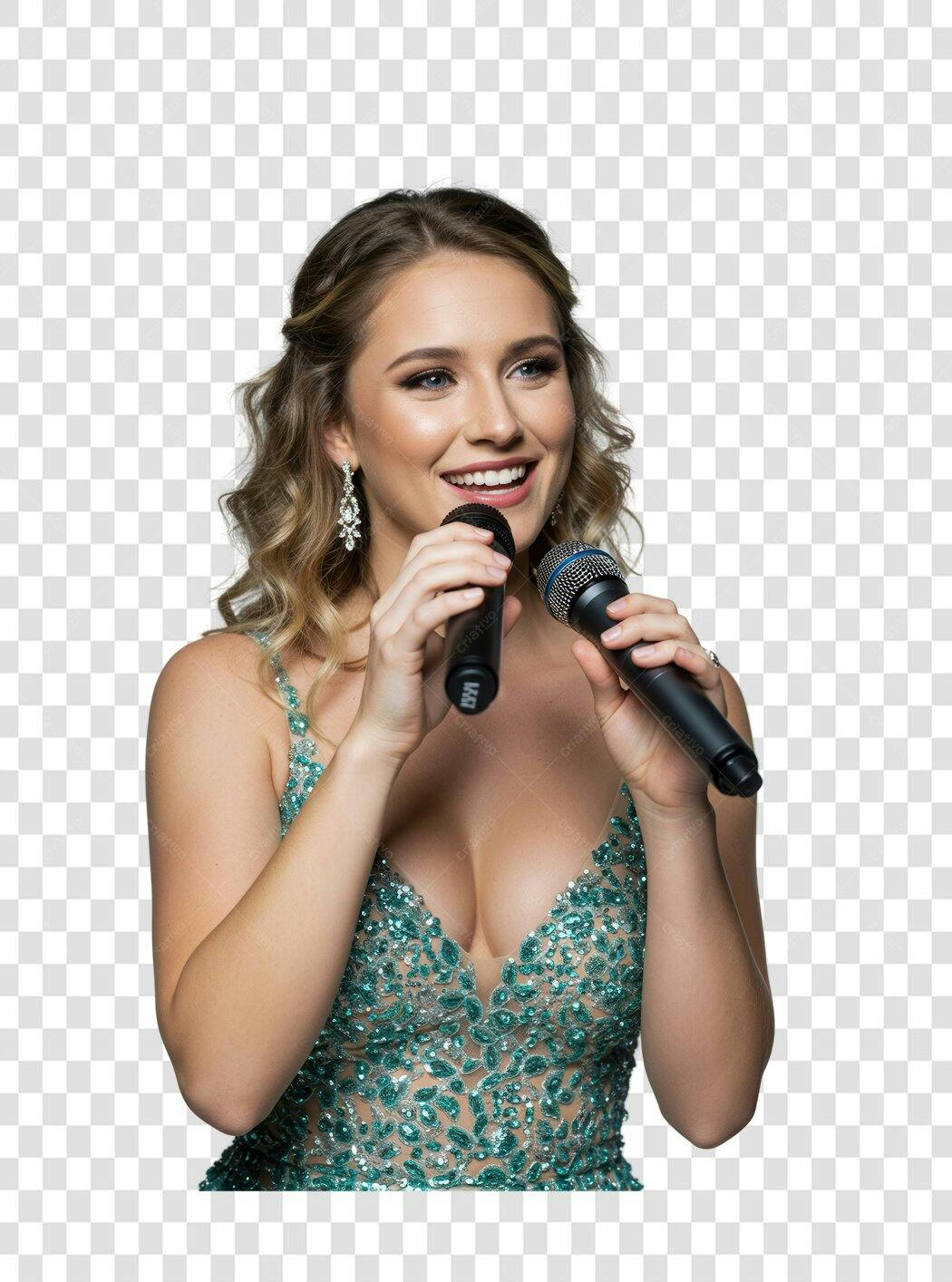 Imagem PNG cantora com fundo transparente