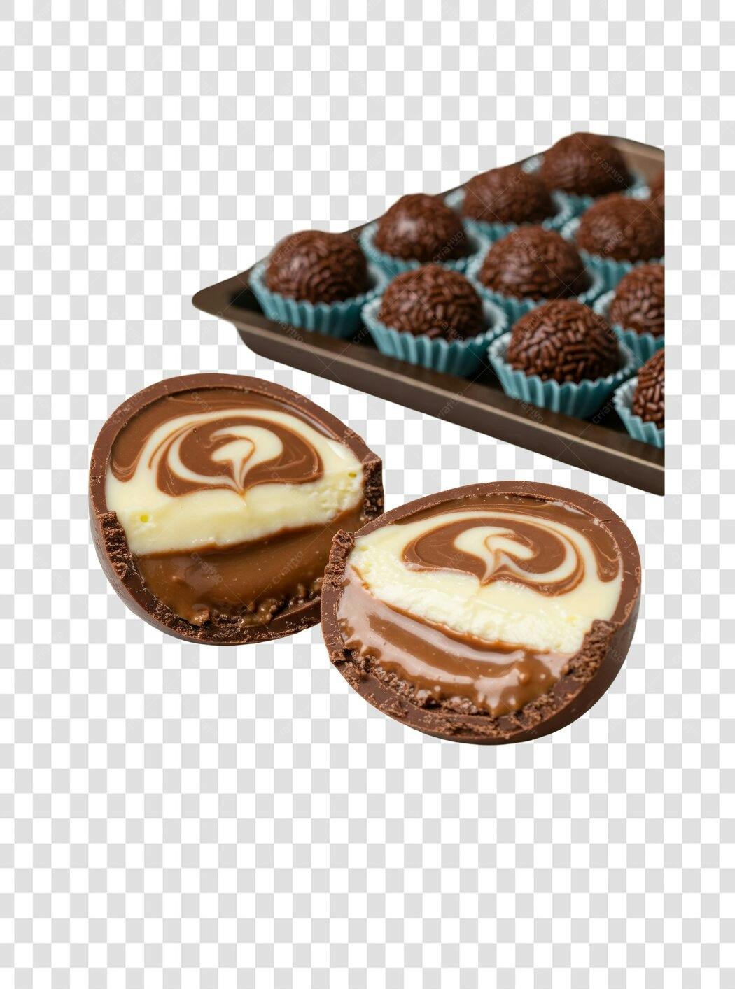 Banner chocolate artesanal PNG com fundo transparente