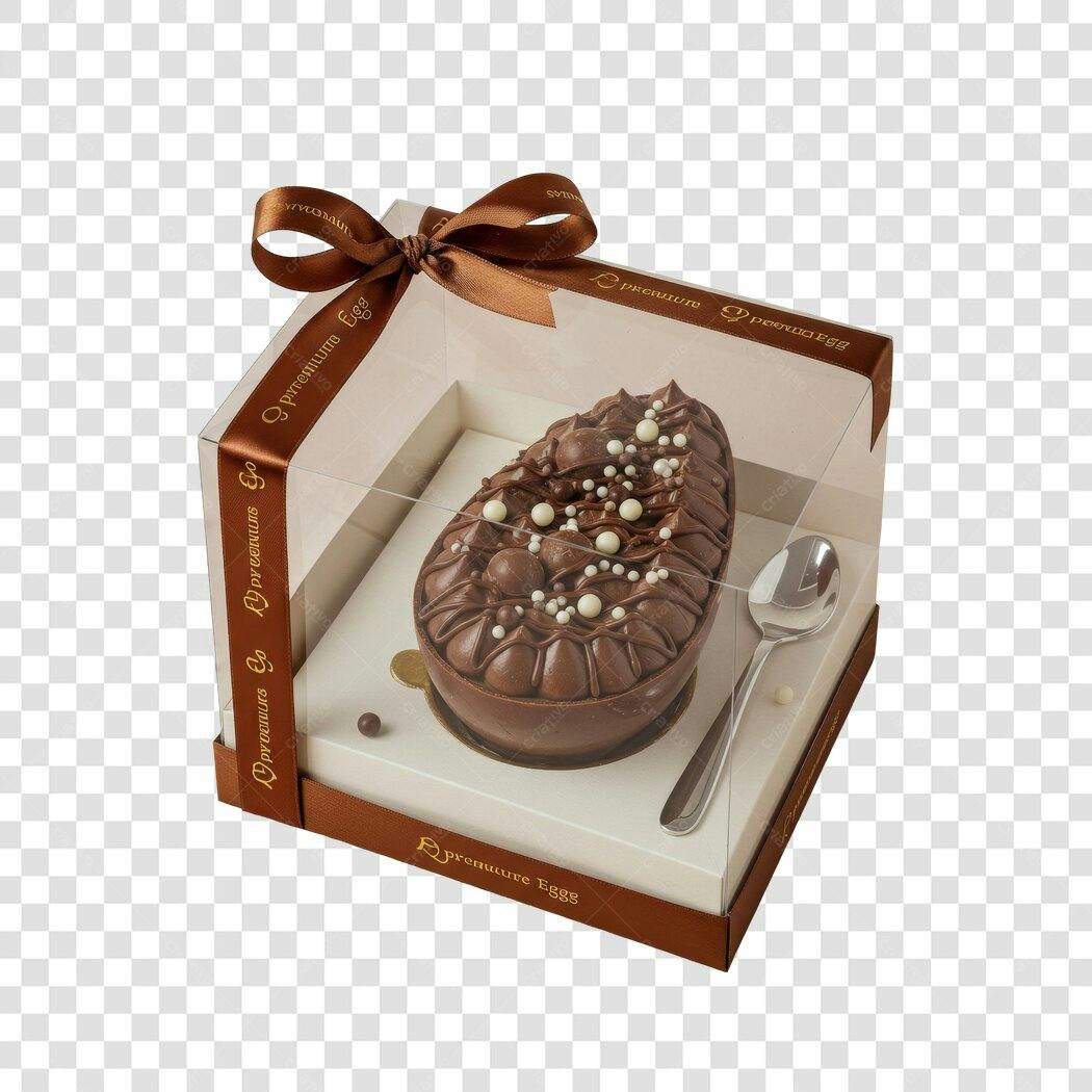 Mockup Ovo de Páscoa Chocolate PNG com fundo transparente