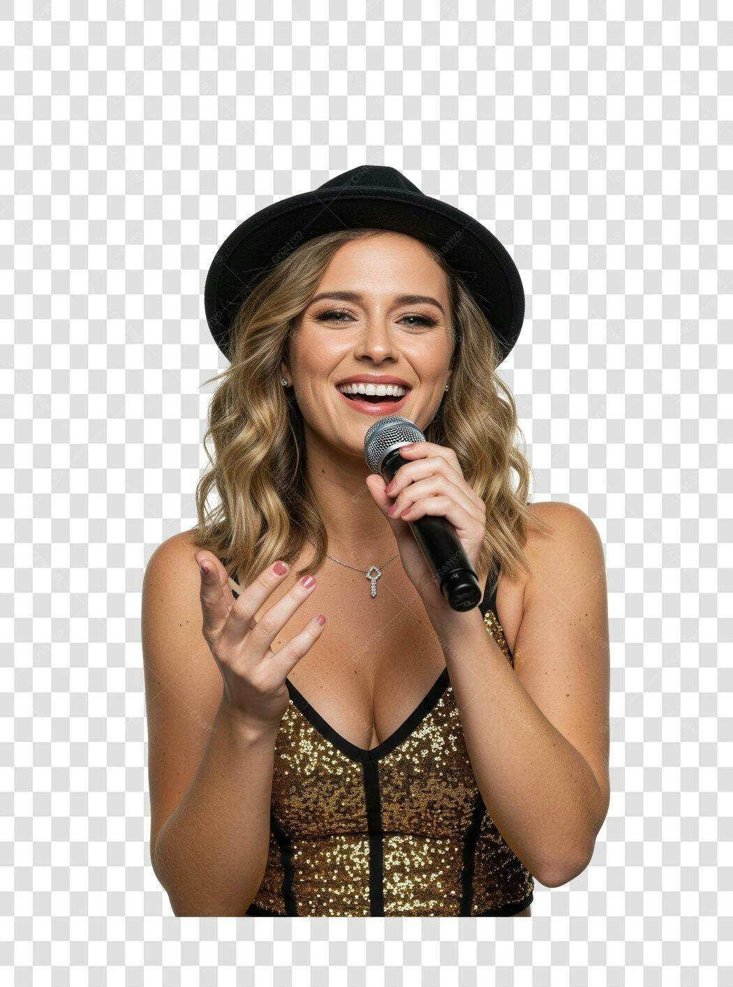 Imagem PNG Cantora Pop com Fundo Transparente