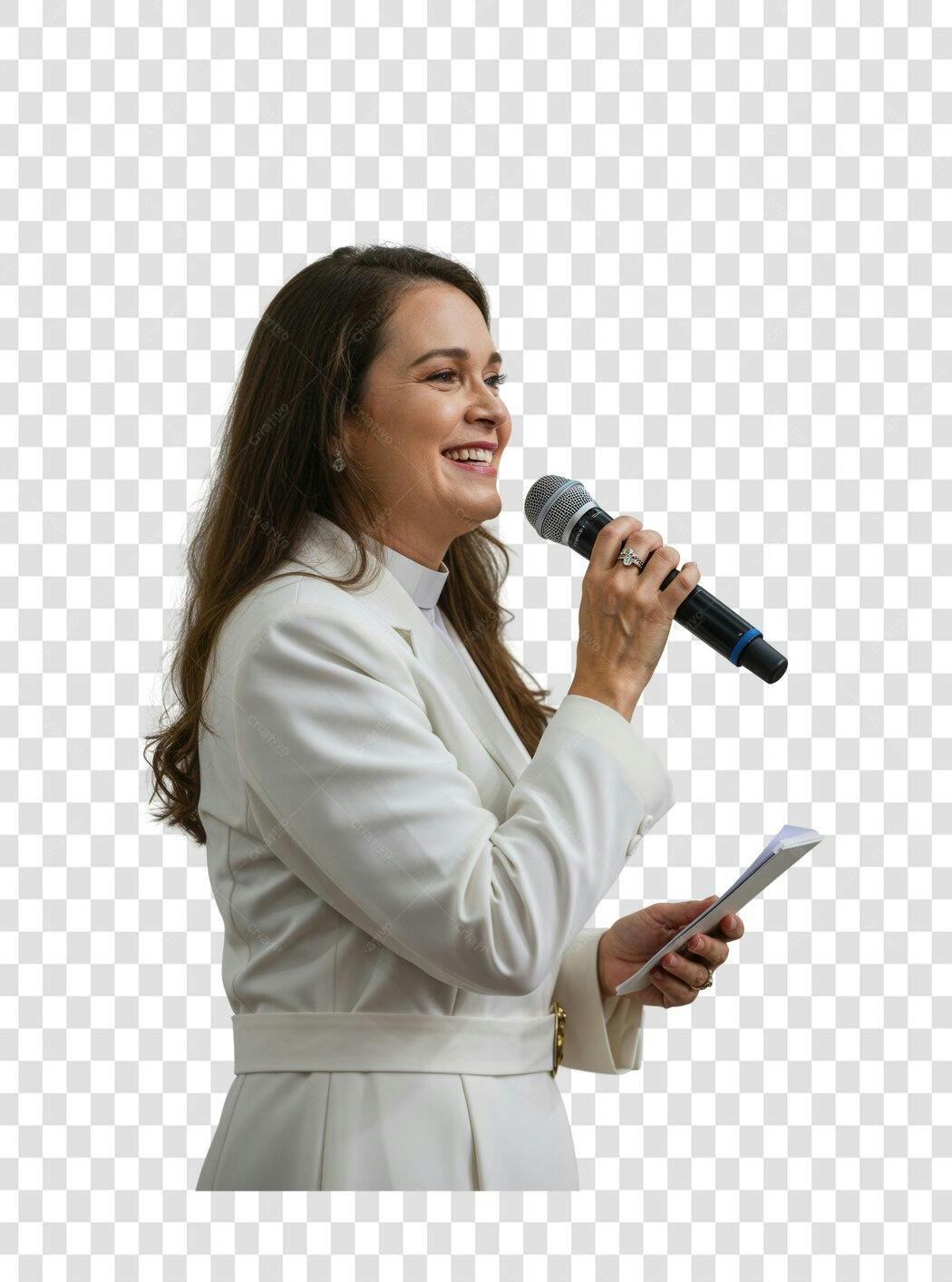 PNG Imagem Mulher falando em evento com fundo transparente