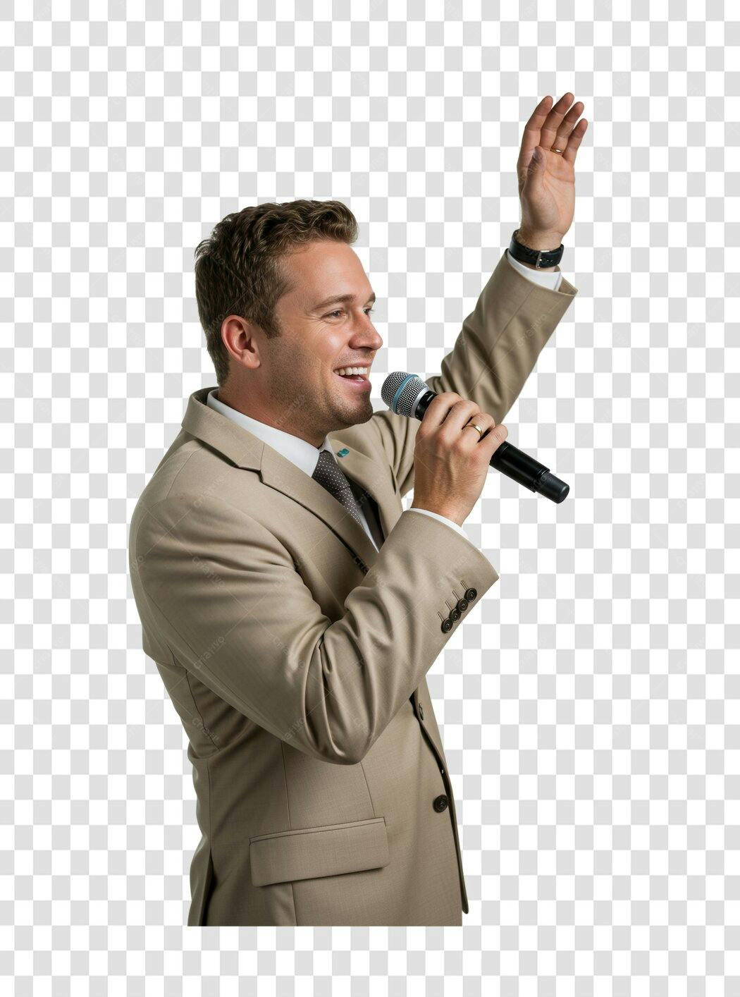 Imagem PNG homem palestrante com fundo transparente
