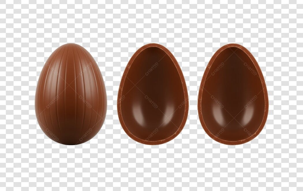 Mockup Ovo de Páscoa Chocolate PNG com fundo transparente