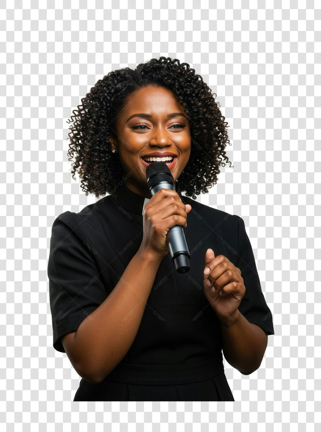 Imagem PNG cantora negra com fundo transparente