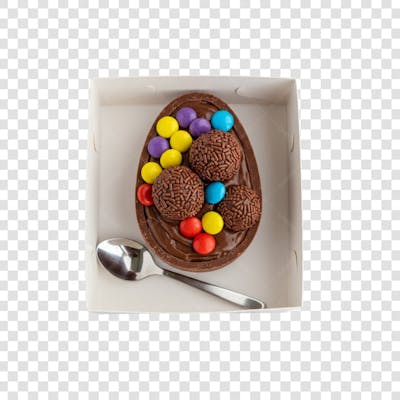 Ovo de Colher Páscoa Chocolate Doce Confeitaria encomenda composição PNG (74)
