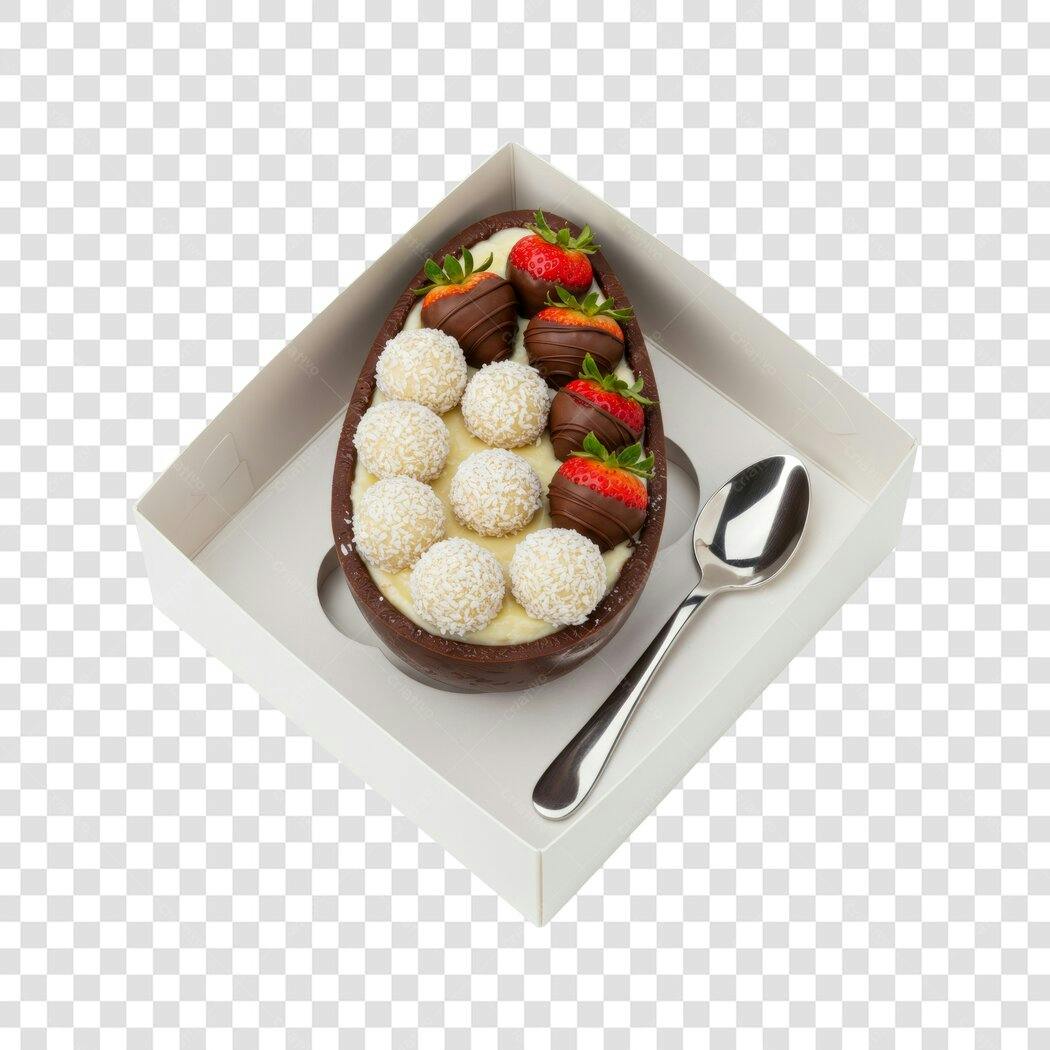 Mockup Ovo de Páscoa Chocolate PNG com fundo transparente