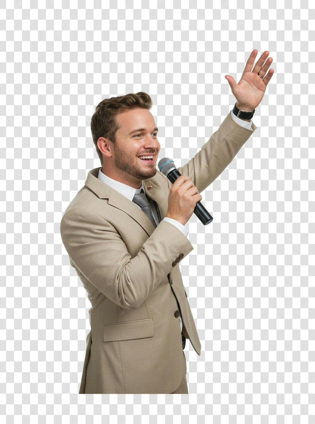 Imagem PNG homem palestrante fundo transparente