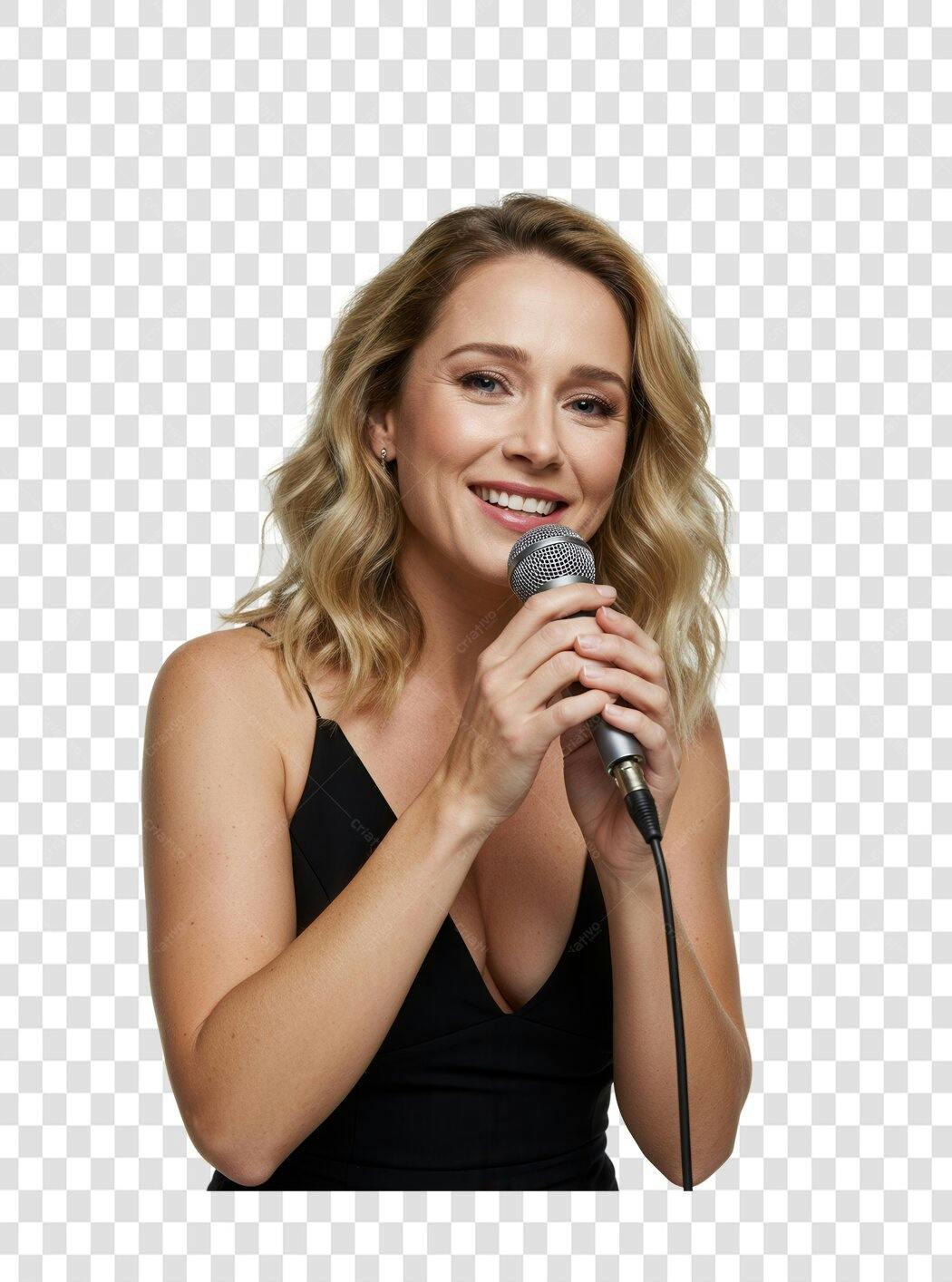 Imagem PNG com fundo transparente Cantora Mulher Microfone