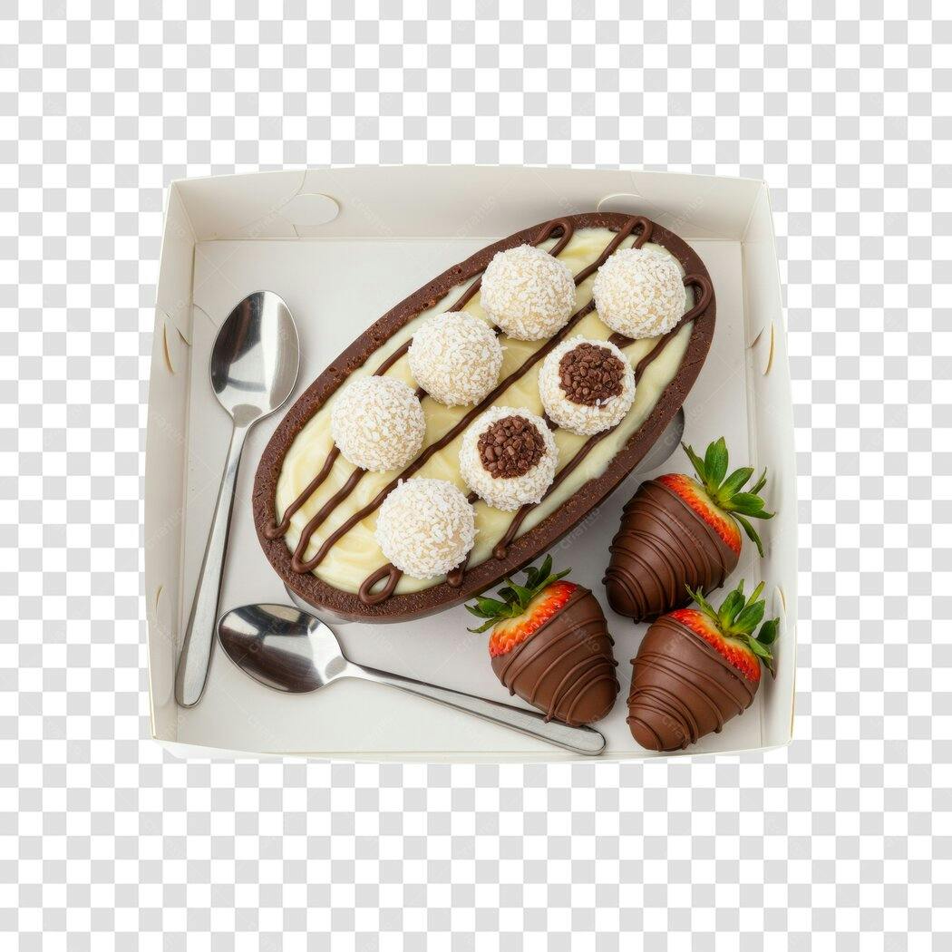 Imagem de Ovo de Páscoa com Brigadeiros PNG com fundo transparente