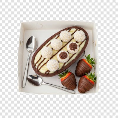 Ovo de Colher Páscoa Chocolate Doce Confeitaria encomenda composição PNG (78)