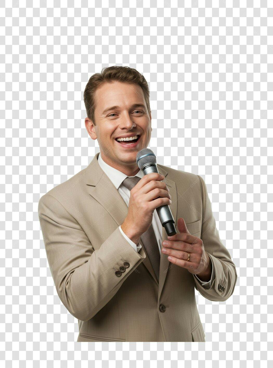 Imagem PNG homem palestrante com fundo transparente