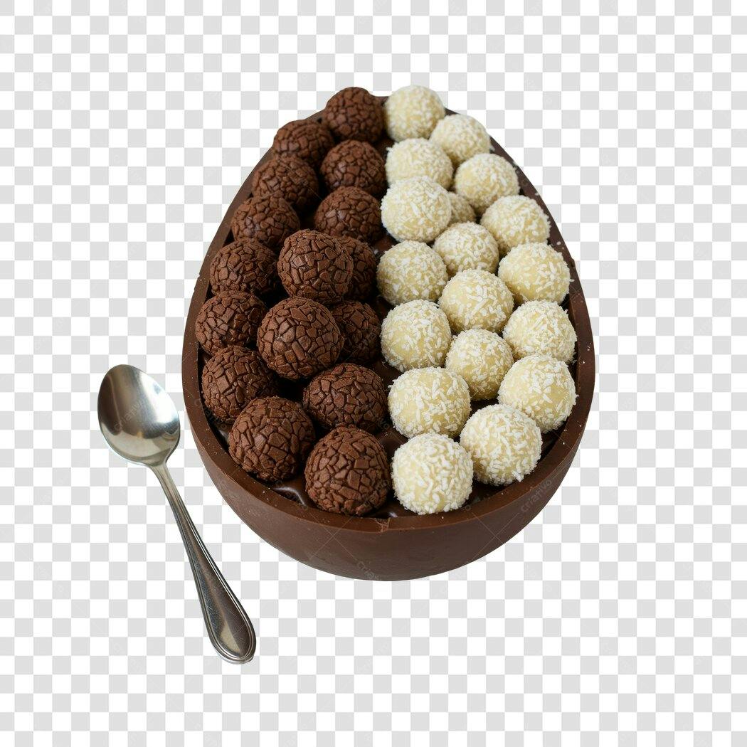 Banner Páscoa Ovo de Chocolate Brigadeiro PNG com fundo transparente