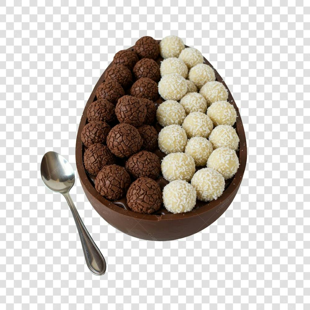 Ovo de Colher Páscoa Chocolate Doce Confeitaria encomenda composição PNG (3)