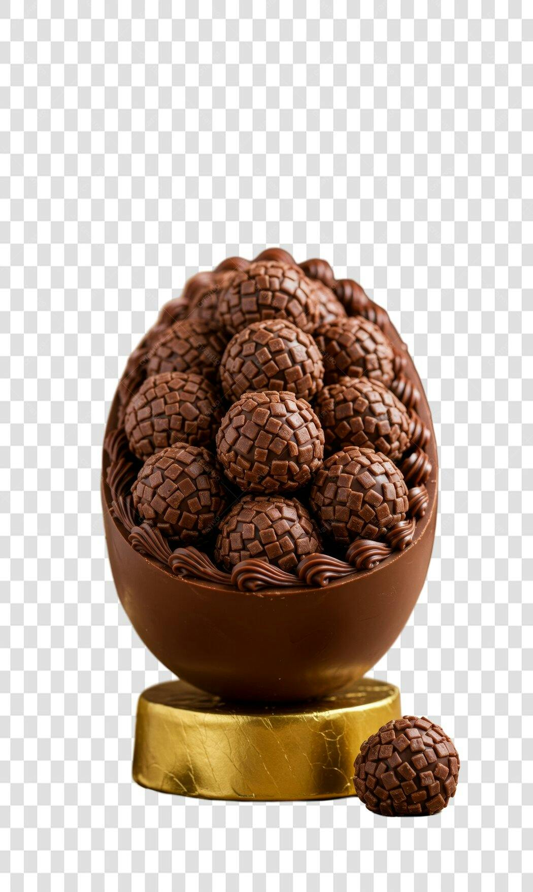 Banner Páscoa Ovo de Chocolate Trufas PNG com fundo transparente
