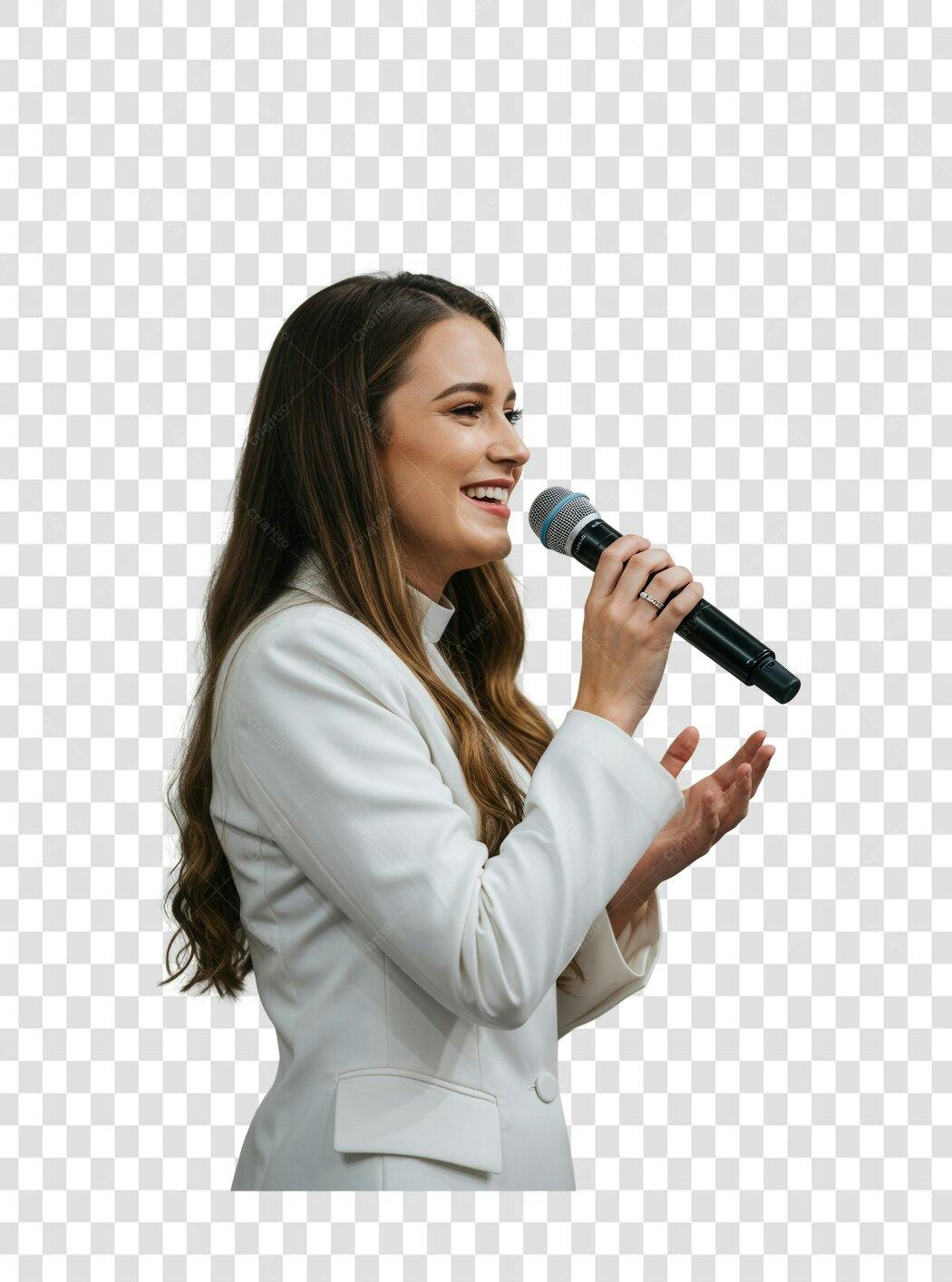 Imagem PNG mulher palestrante fundo transparente
