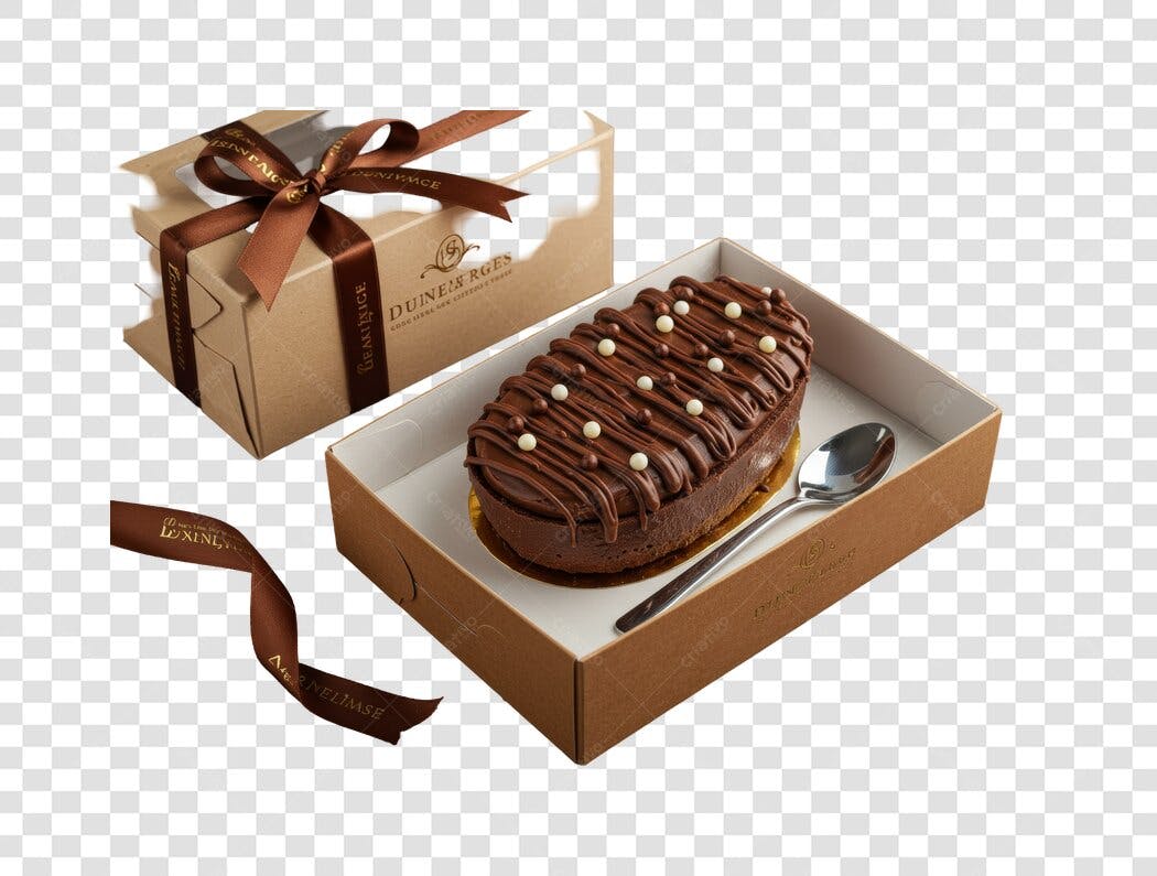 Mockup Bolo de Chocolate Páscoa PNG com fundo transparente