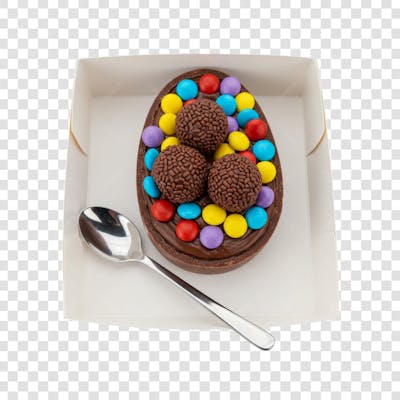 Ovo de Colher Páscoa Chocolate Doce Confeitaria encomenda composição PNG (69)