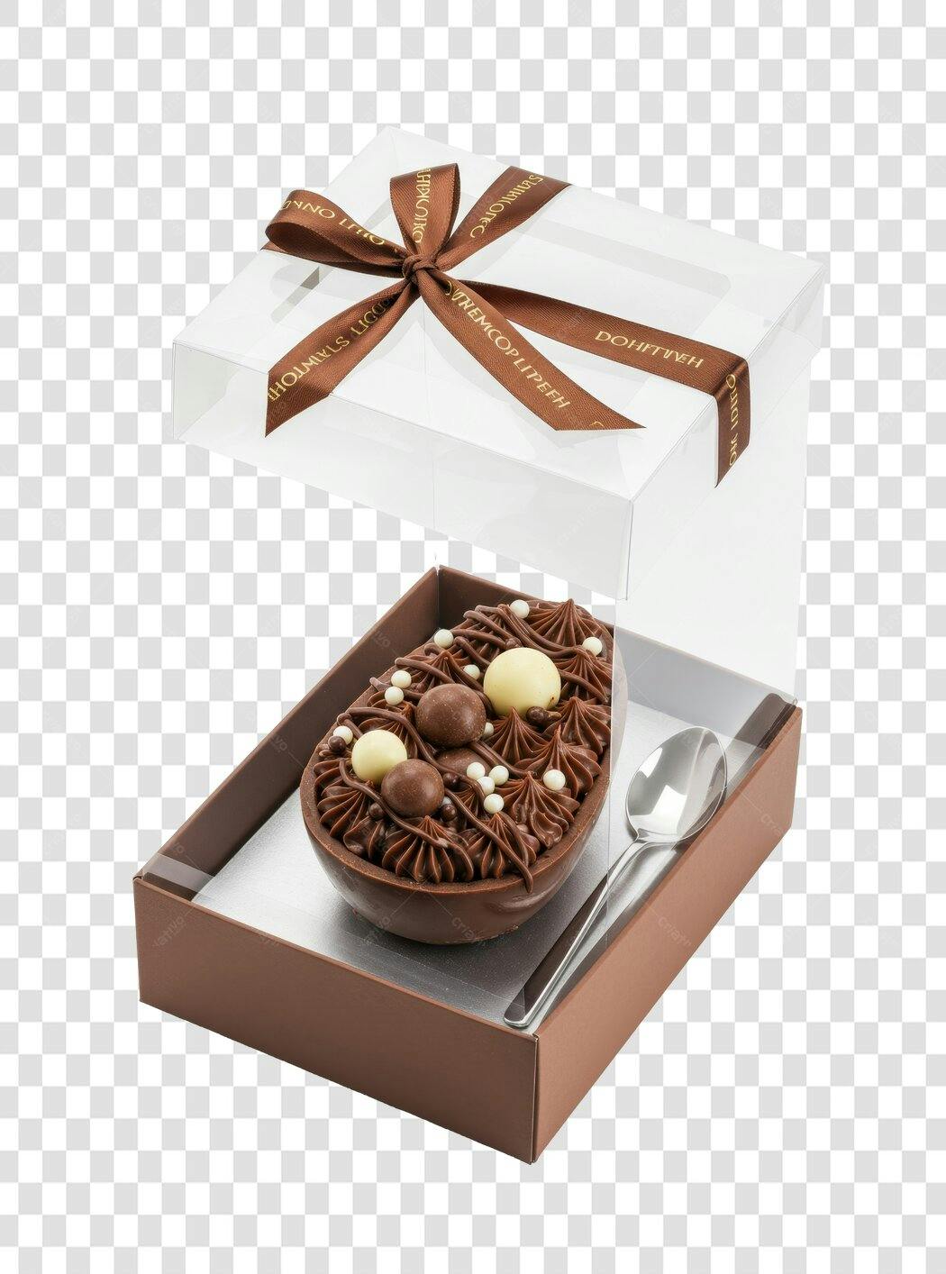 Mockup Ovo de Páscoa Chocolate PNG com fundo transparente