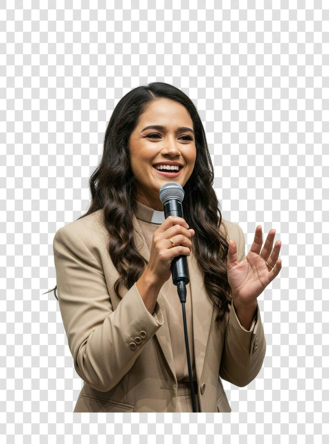 Imagem PNG mulher palestrante fundo transparente