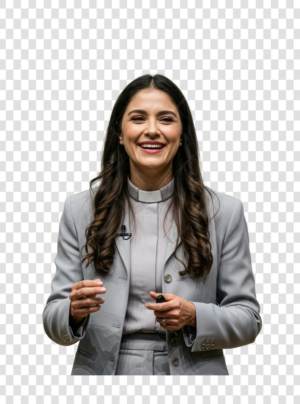 Imagem PNG mulher palestrante fundo transparente