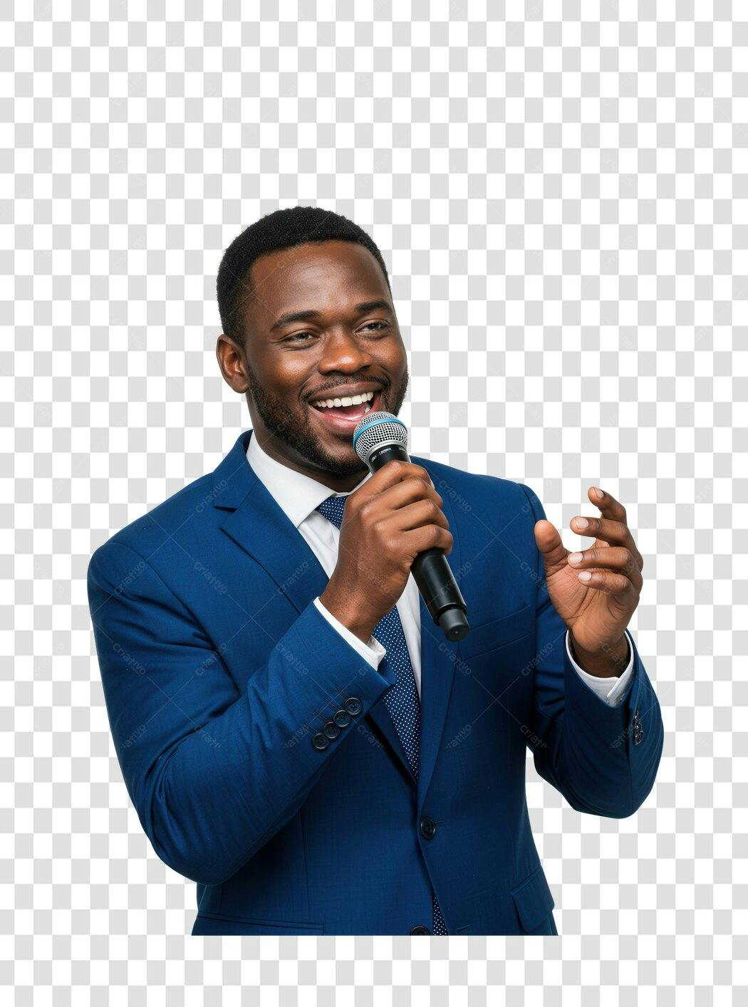 Imagem PNG de palestrante negro com fundo transparente