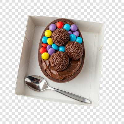 Ovo de Colher Páscoa Chocolate Doce Confeitaria encomenda composição PNG (85)