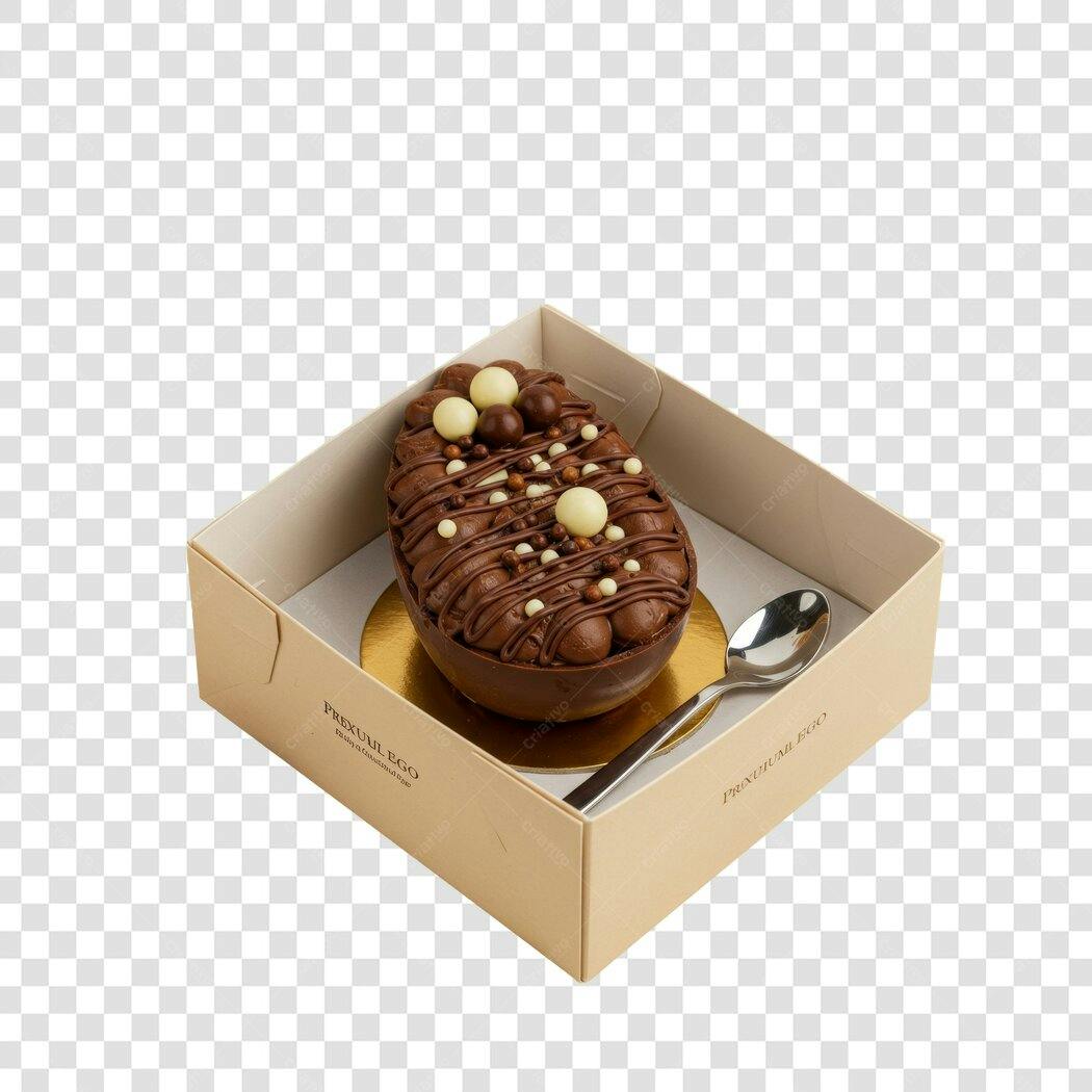 Mockup Ovo de Páscoa Chocolate PNG com fundo transparente