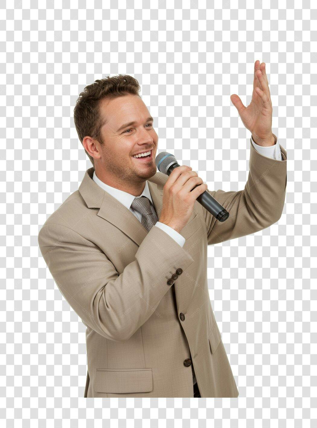 Imagem PNG homem palestrante fundo transparente