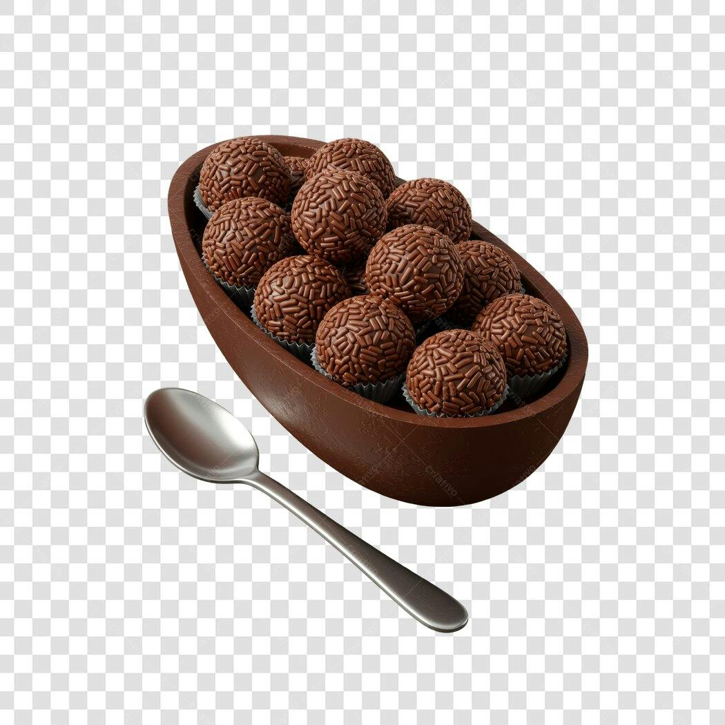 Mockup Brigadeiros Ovo de Páscoa PNG com fundo transparente