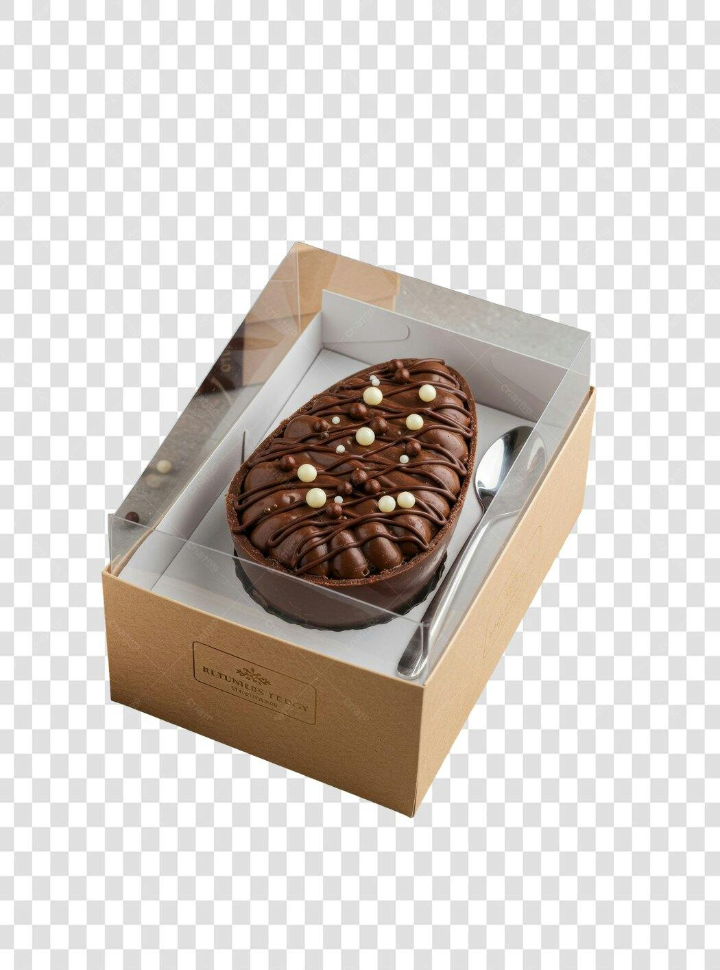 Mockup Ovo de Páscoa Chocolate PNG com fundo transparente