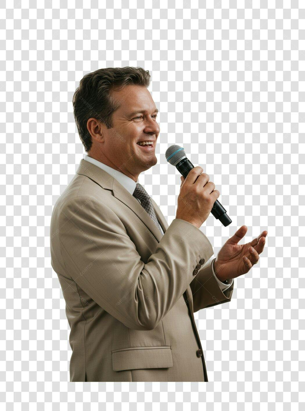 Imagem PNG homem palestrante com fundo transparente