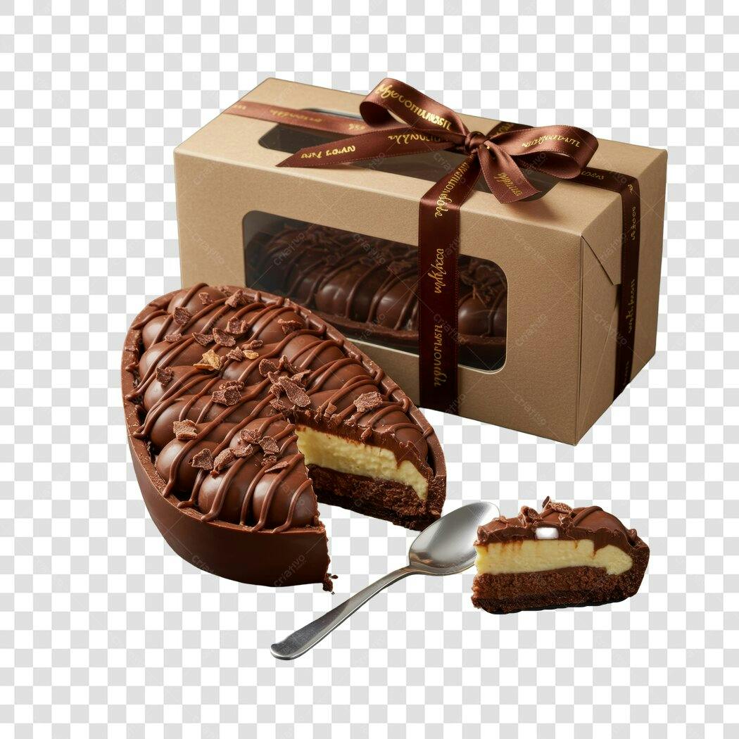 Banner Páscoa Ovo de Chocolate PNG com fundo transparente