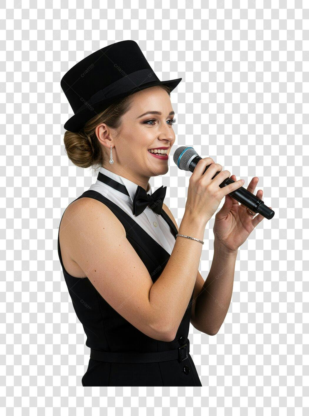 Banner Cantora Música PNG com fundo transparente