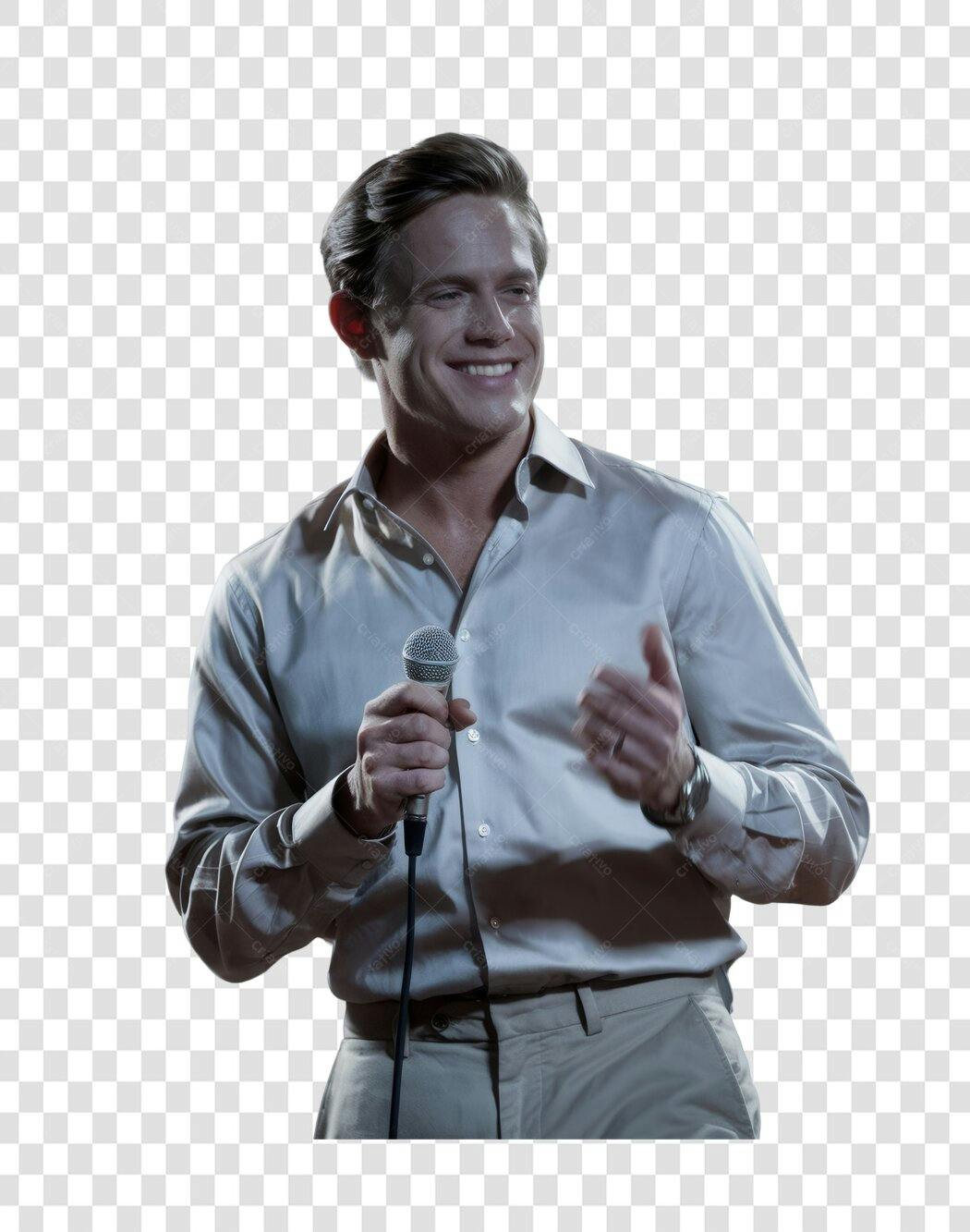 Imagem PNG homem palestrante com fundo transparente