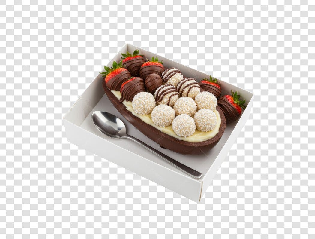Mockup Ovo de Páscoa Chocolate PNG com fundo transparente