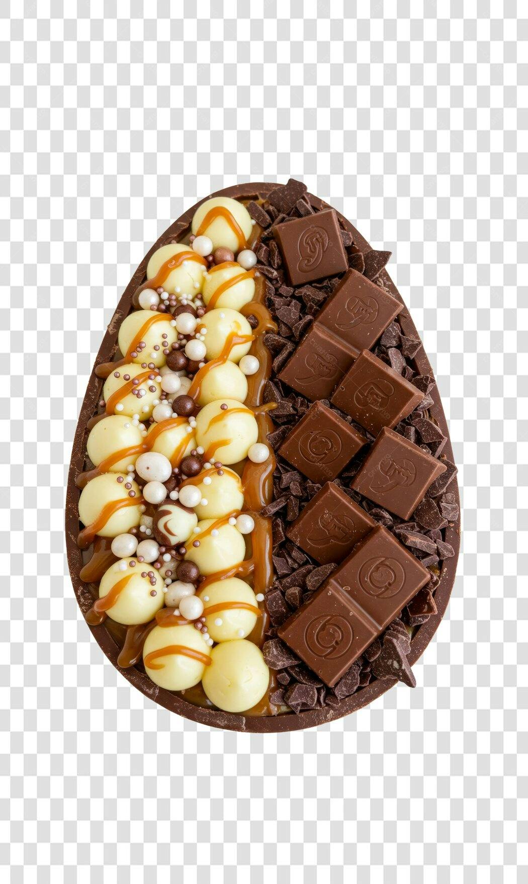 Banner Páscoa Ovo de Chocolate PNG com fundo transparente