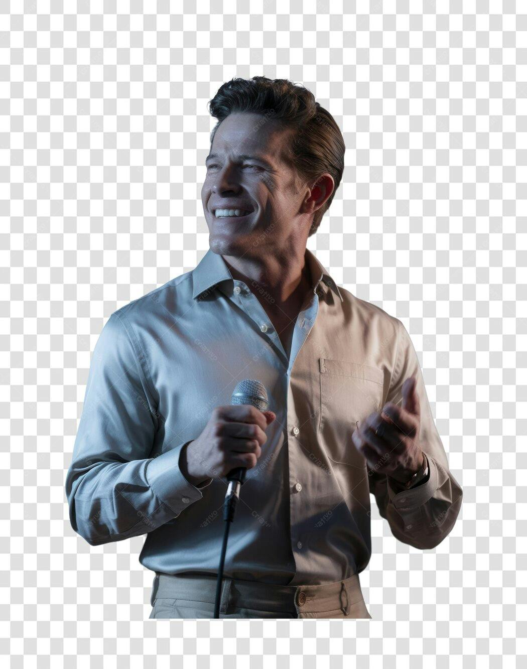 Imagem PNG homem cantor com fundo transparente
