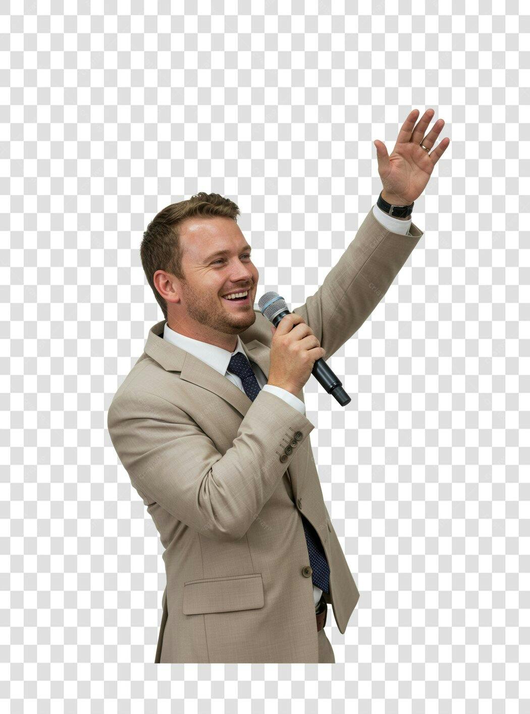 Banner palestrante PNG com fundo transparente