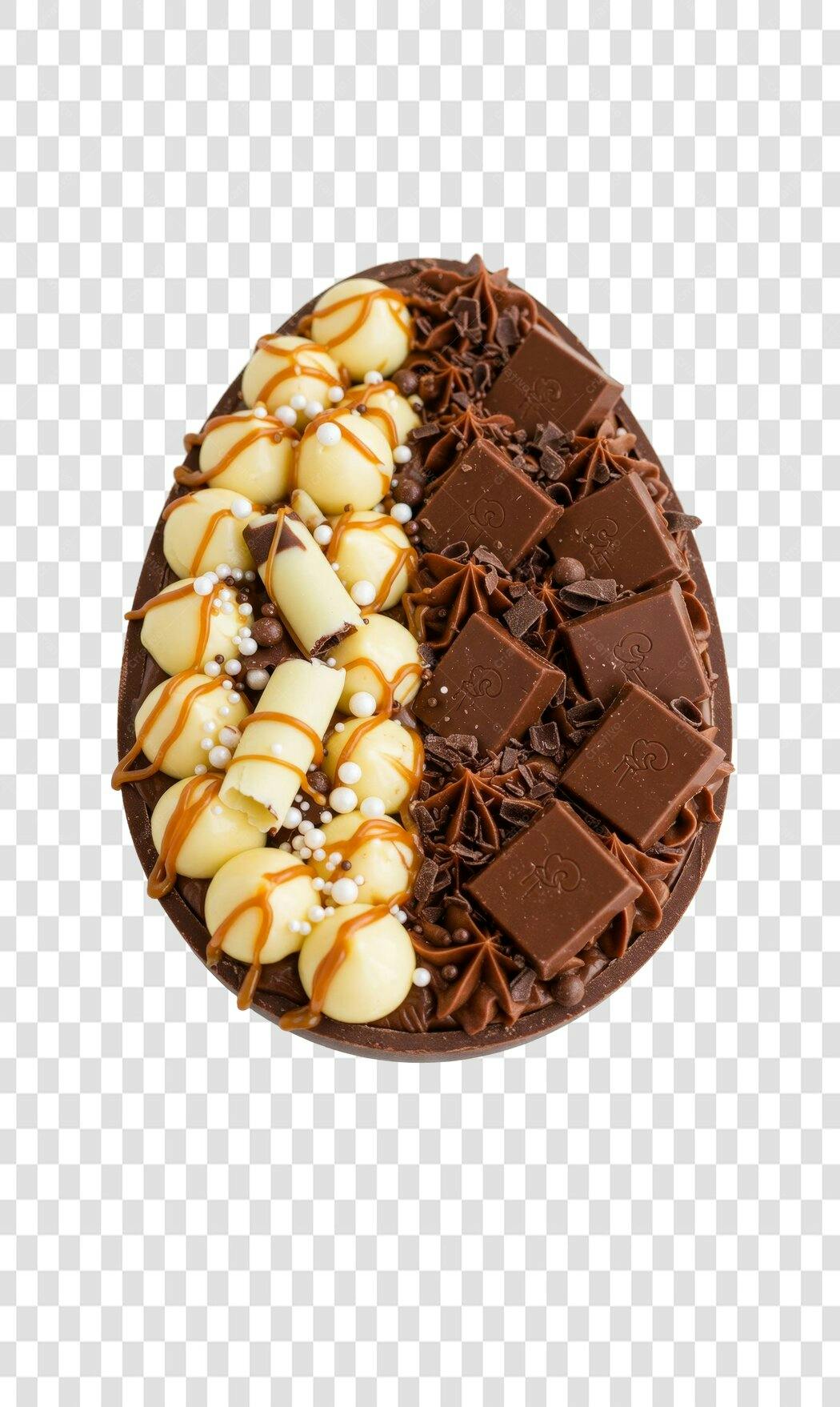 Banner Páscoa Ovo de Chocolate PNG com fundo transparente
