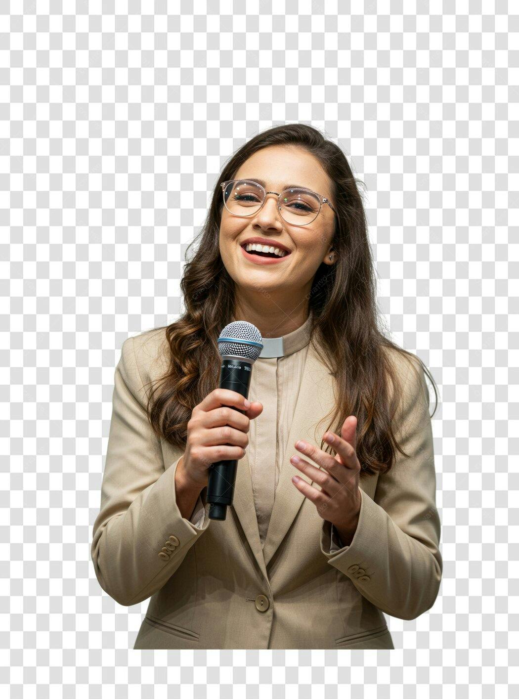 Imagem PNG palestrante mulher fundo transparente